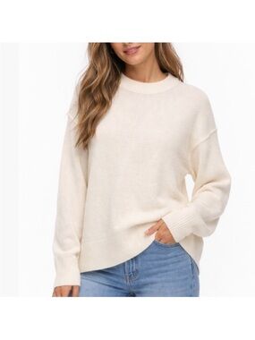 Classic Cream Crewneck Women's Sweater